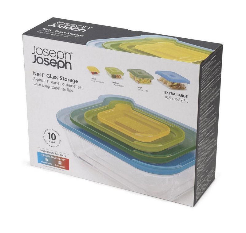 Joseph Joseph Nest Glas Vorratsbehälter 4-tlg. 0.13 0.55 1.3 2.5L 