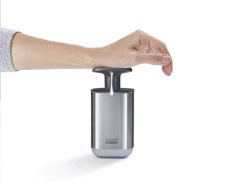 Joseph Joseph Presto Steel Hygienischer Seifenspender - Grau 