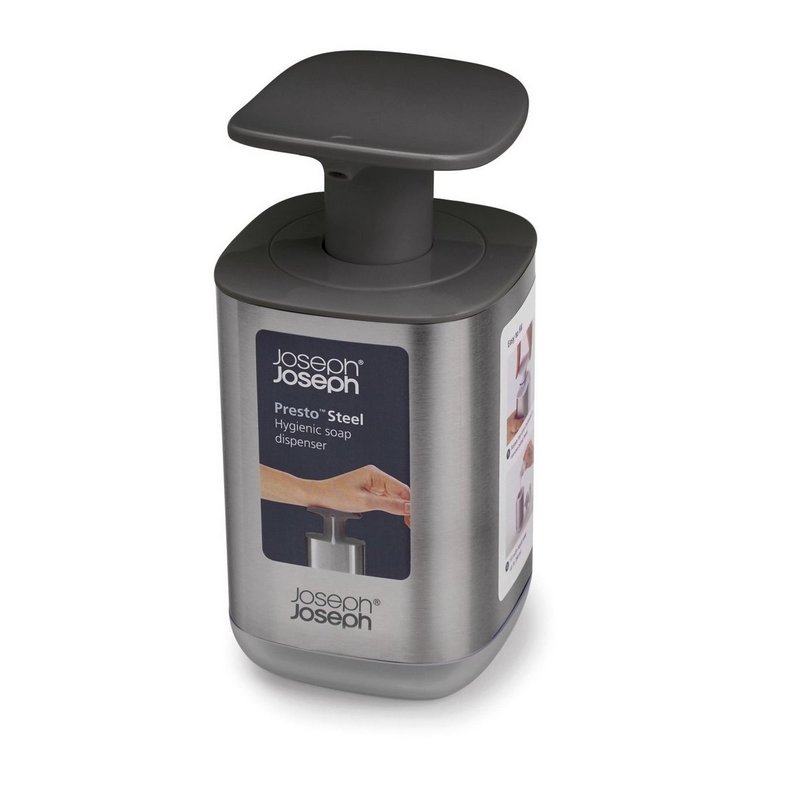 Joseph Joseph Presto Steel Hygienischer Seifenspender - Grau 