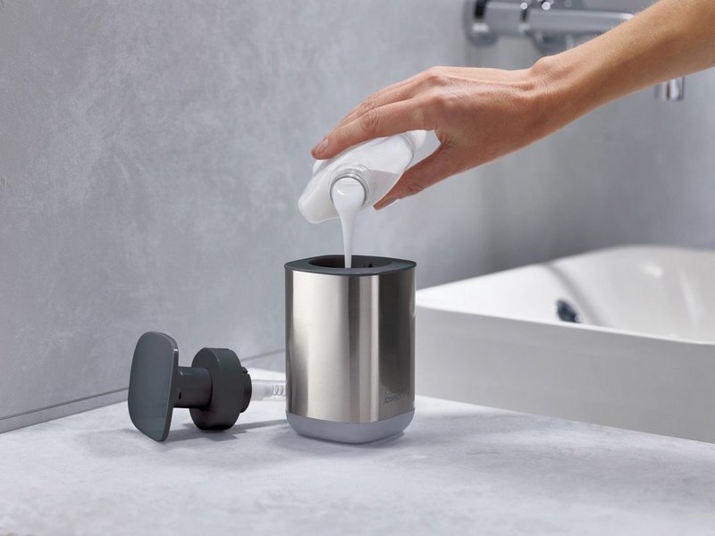 Joseph Joseph Presto Steel Hygienischer Seifenspender - Grau 