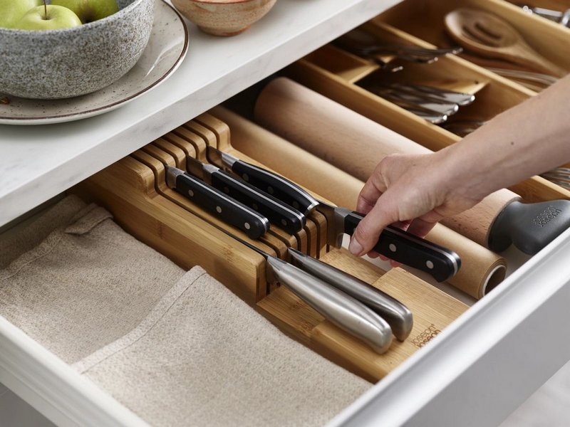 JosephJoseph Messerliege DrawerStore Bamboo mit zwei Ebenen Bambus 