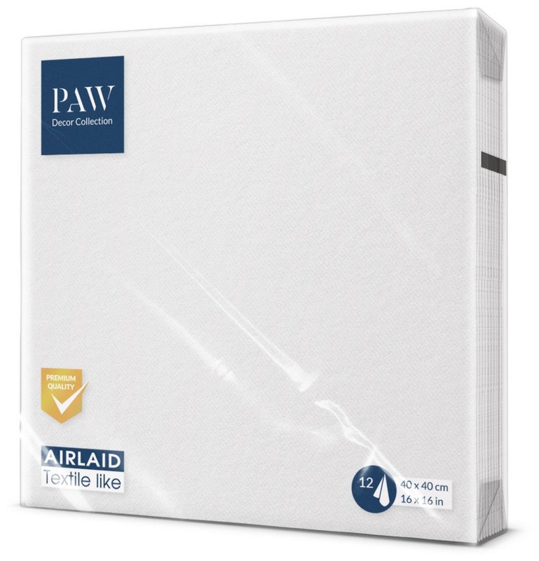 Paw Servietten Dinner Uni white 