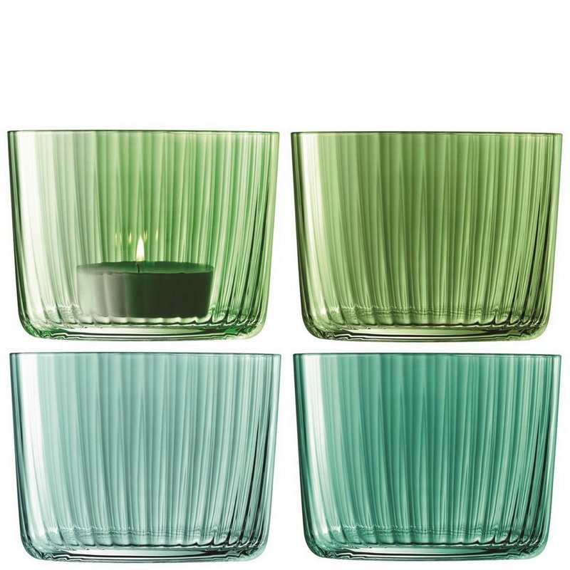LSA 4er Set Gems Teelichthalter H6cm Jadegrün assort. 