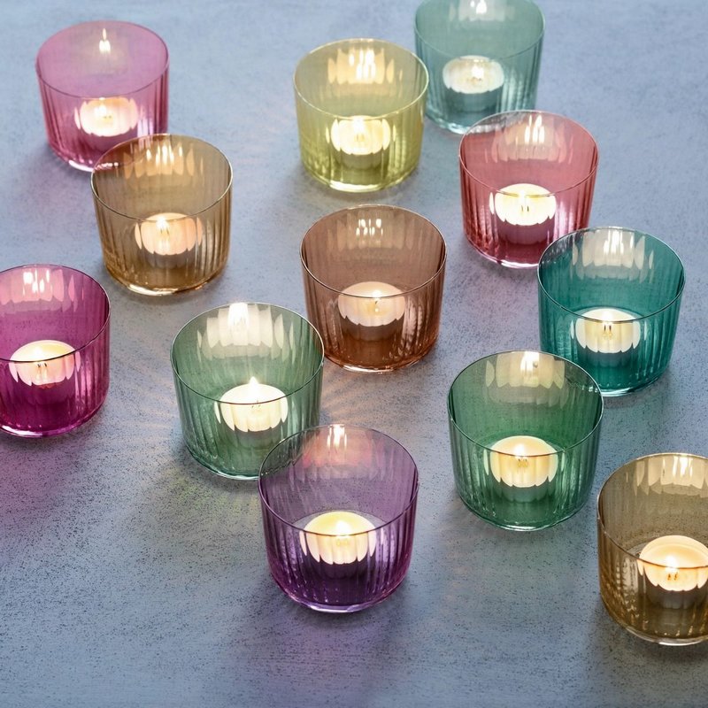 LSA 4er Set Gems Teelichthalter H6cm Jadegrün assort. 