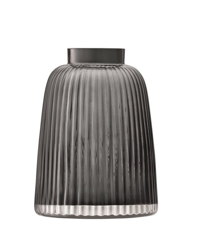 LSA Pleat Vase H26cm - grau 