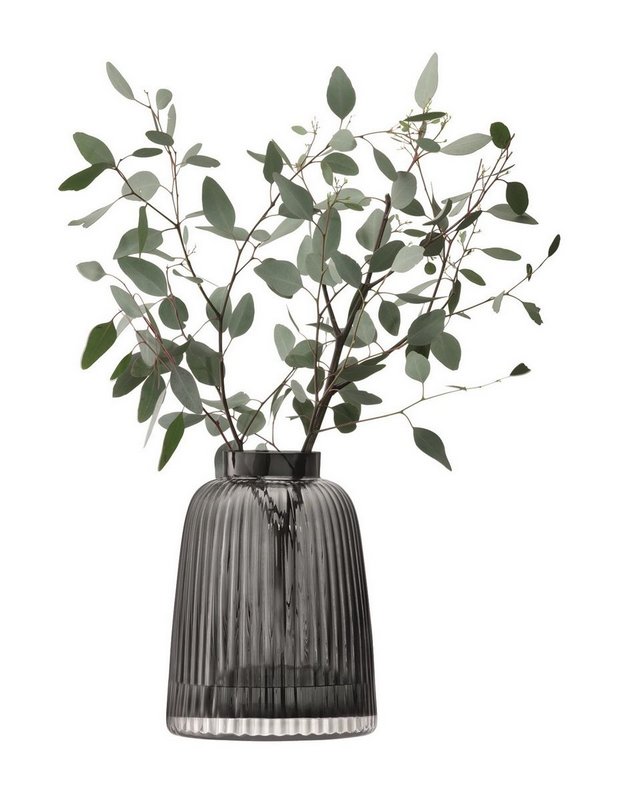 LSA Pleat Vase H26cm - grau 