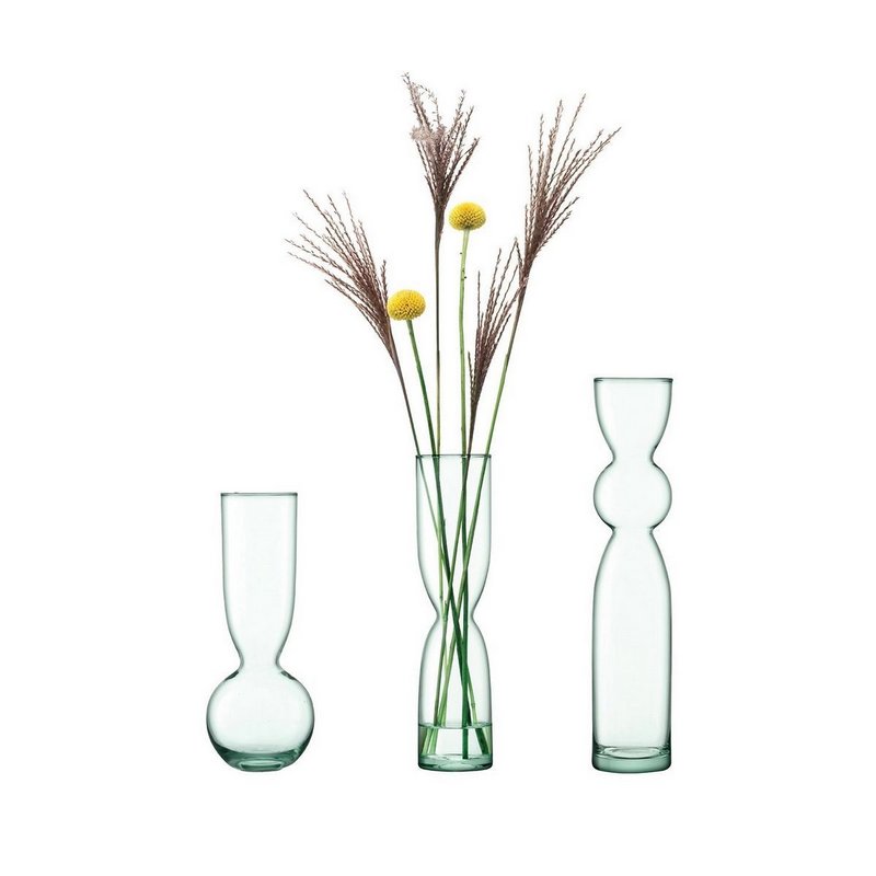 LSA Canopy Trio Vase Set H25cm H30cm H35cm recy. Optik 