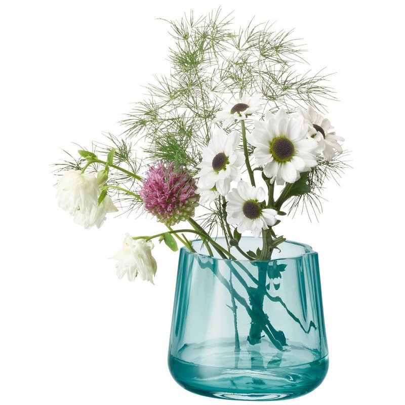 LSA Lagoon Teelichthalter-Vase H8cm - Meeresgrün 