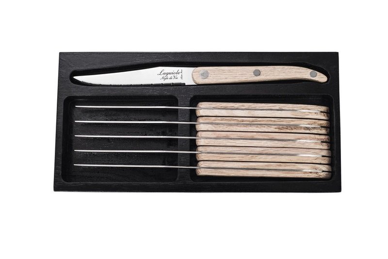 Laguiole Style de Vie Laguiole Innovation Line Steakmesser Eichenholz gezackt 