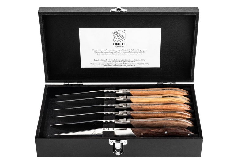Laguiole Style de Vie Laguiole Luxury Line Steakmesser Verschiedene Holzarten 