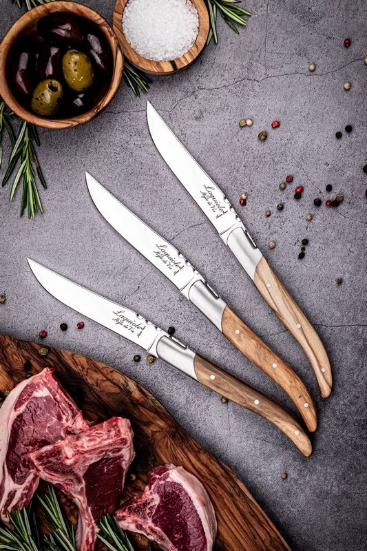 Laguiole Style de Vie Laguiole Luxury Line Steakmesser Olivenholz 