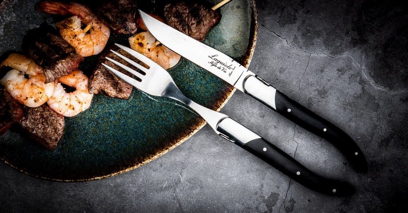 Laguiole Style de Vie Laguiole Luxury Line Steakmesser schwarzes Ebenholz 