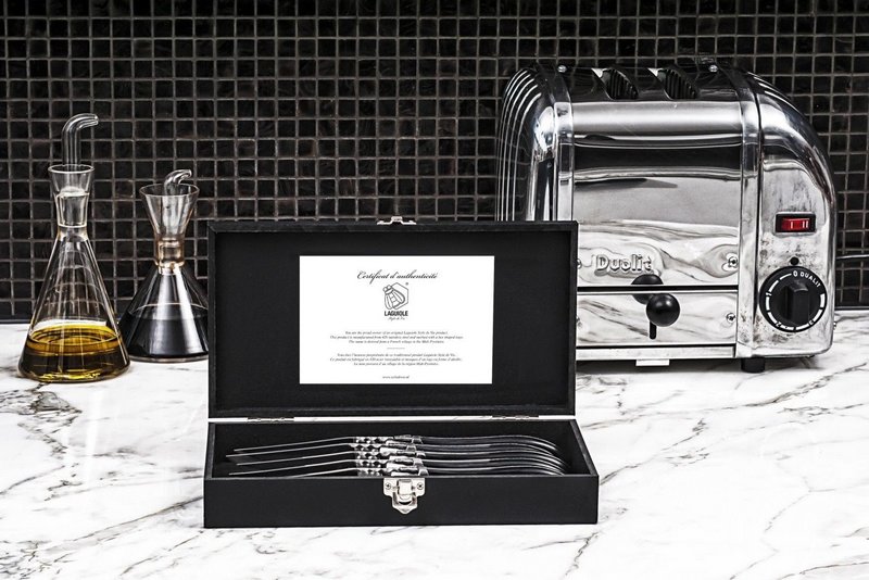 Laguiole Style de Vie Laguiole Luxury Line Steakmesser schwarzes Ebenholz 
