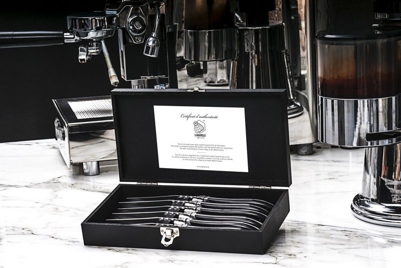 Laguiole Style de Vie Laguiole Luxury Line Steakmesser schwarzes Ebenholz 