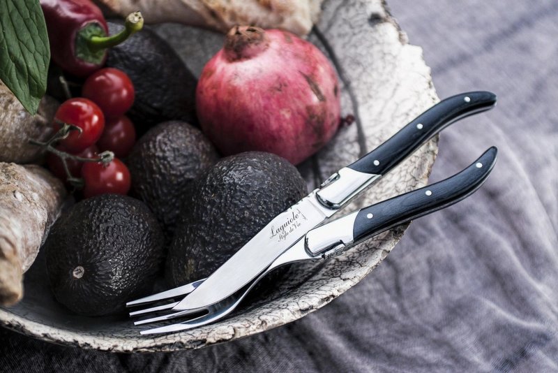 Laguiole Style de Vie Laguiole Luxury Line Steakmesser schwarzes Ebenholz 