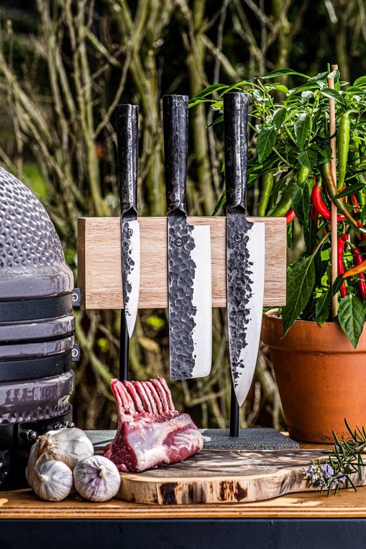 Style de Vie Magnetischer Messerblock Eiche auf Natursteinfuss 