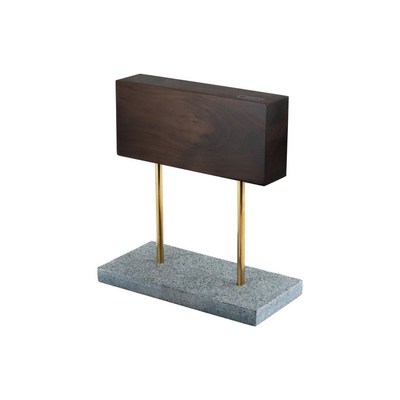 Style de Vie Magnetischer Messerblock Walnuss auf Natursteinfuss 