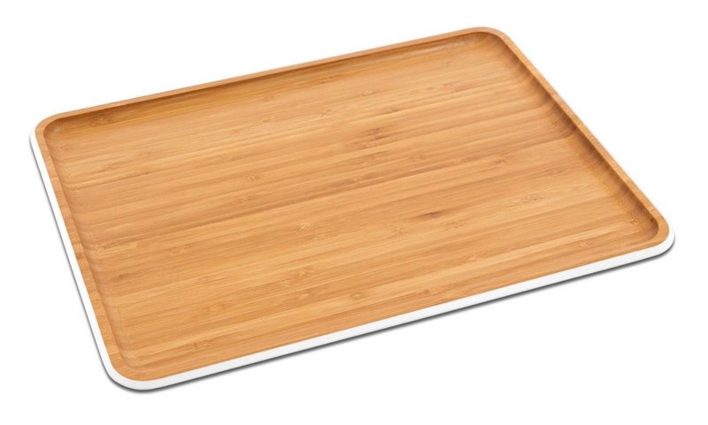 pebbly Serviertablett L, weiss 40x30cm 