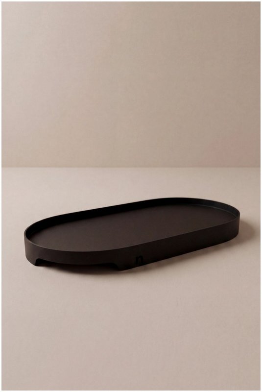 Nordesign Tablett Metall Oval schwarz 
