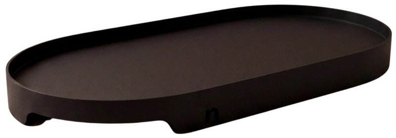 Nordesign Tablett Metall Oval schwarz 