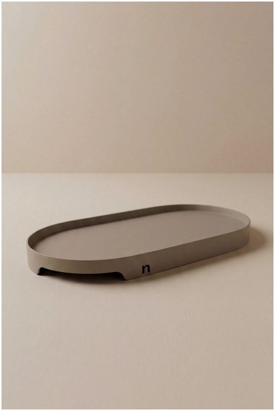 Nordesign Tablett Metall Oval greige 