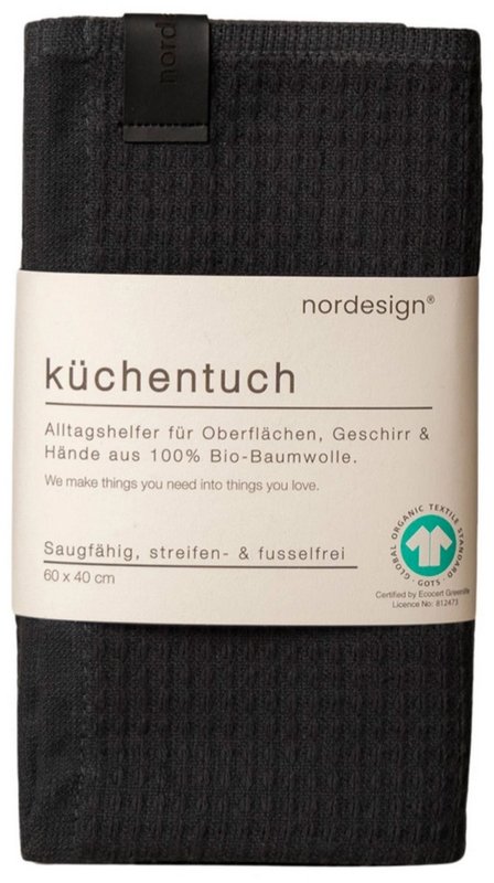 Nordesign Küchentuch Urban Clay schwarz 