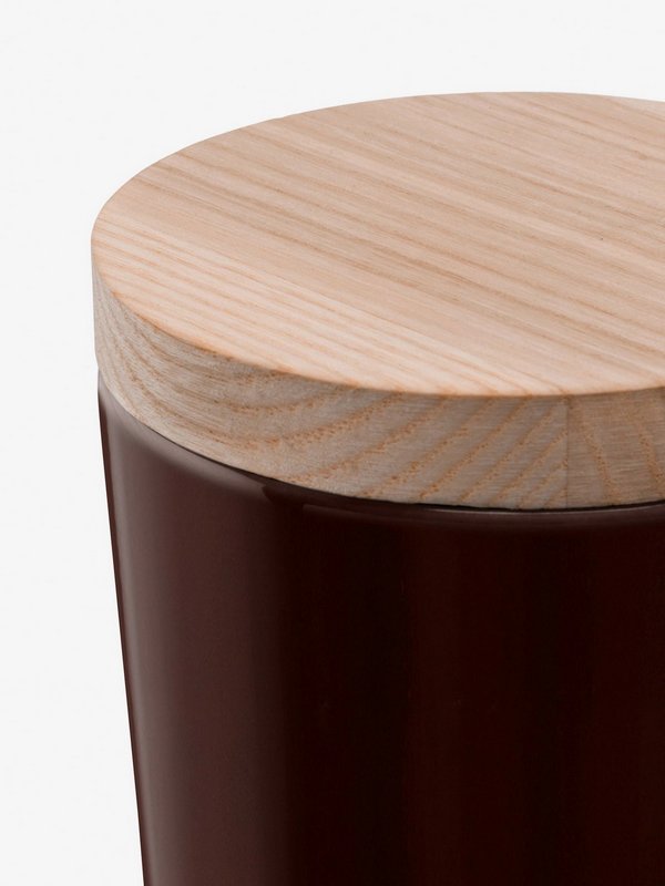 LSA Collective Dose H8.5cm mit Deckel Esche mocha 