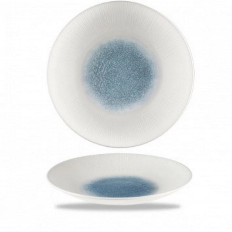 Churchill Bamboo Raku Topaz Blue Coupe Teller tief 28.1cm 