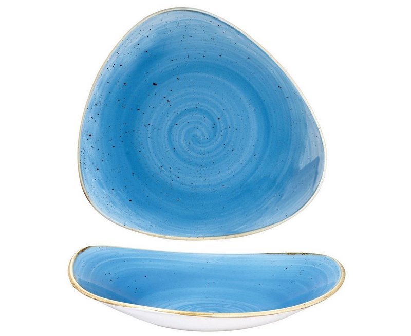 Churchill Stonecast Cornflower Blue Triangel Teller tief 18.5cm 