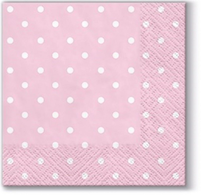 PAW Servietten Punkte rosa weiss 