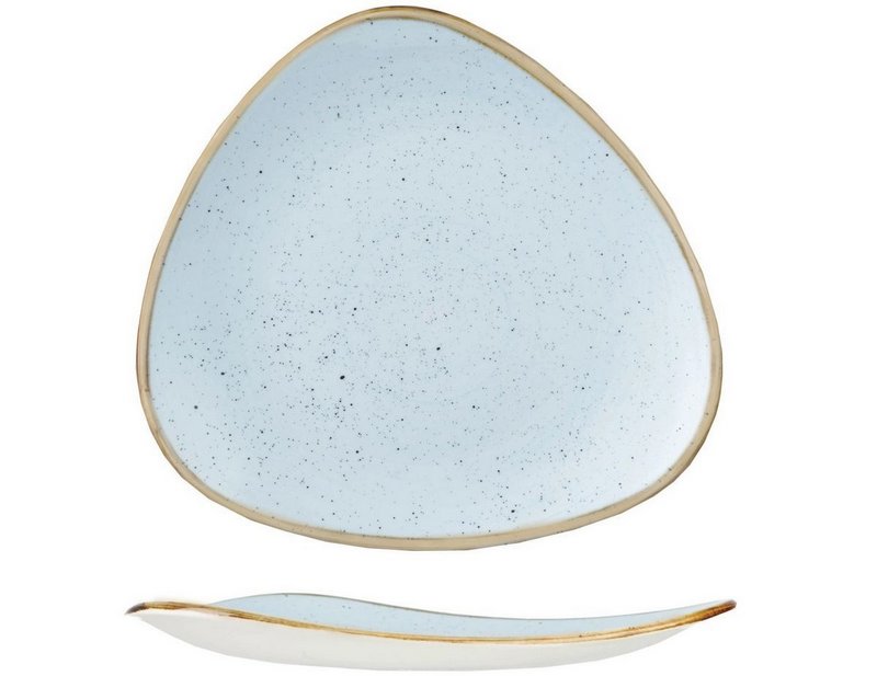 Churchill Stonecast Duck Egg Blue Triangel Teller flach 31.1cm 