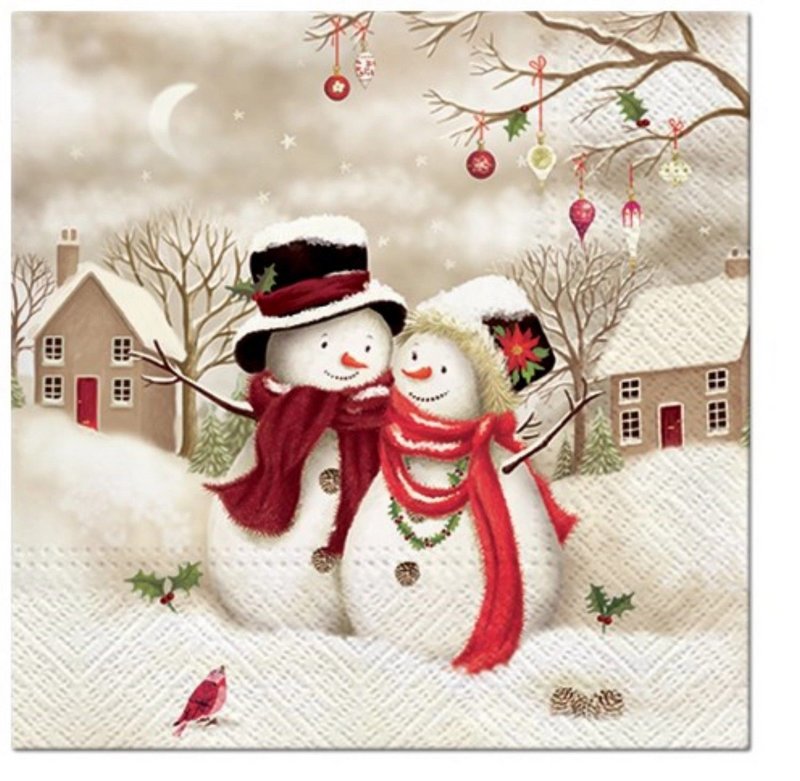 PAW Servietten Schneemann 