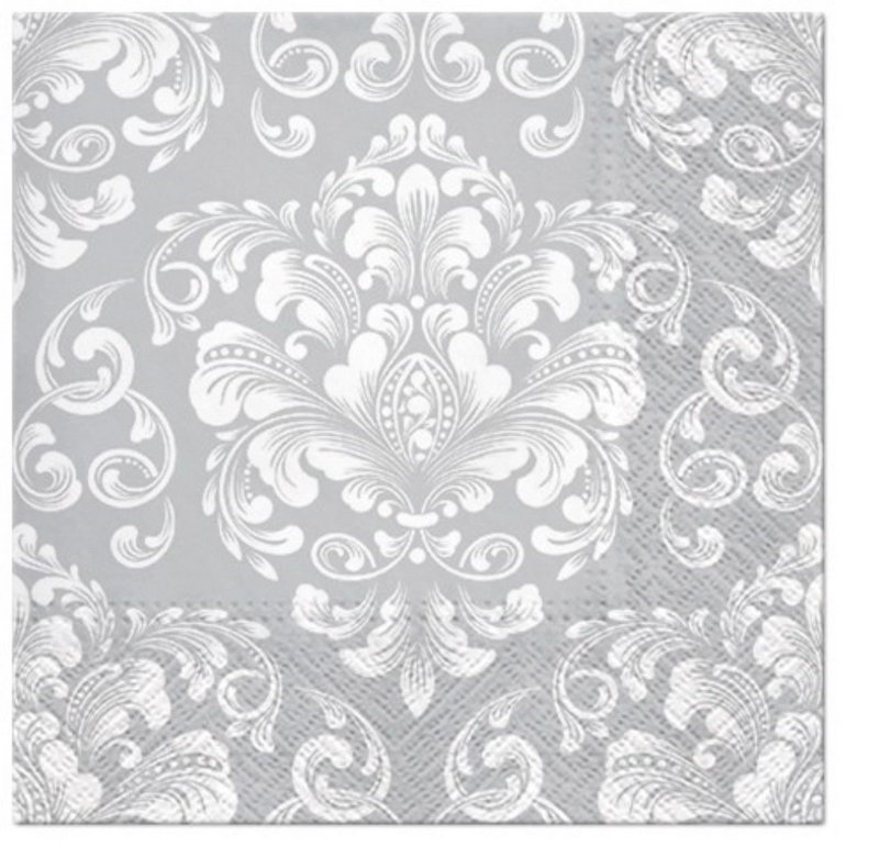 PAW Servietten Ornament silber 