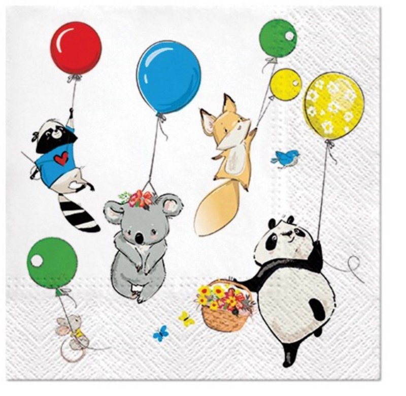 PAW Servietten Tiere mit Ballon 