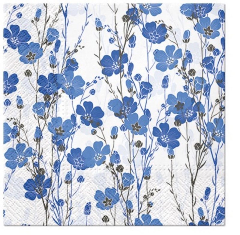 PAW Servietten Flax plants blau 