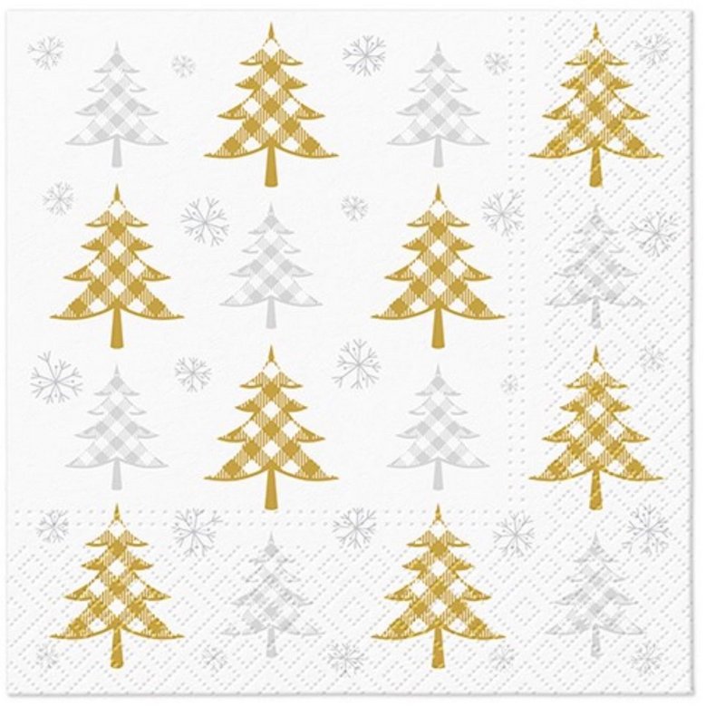 PAW Servietten Christmas Tree gold silver 