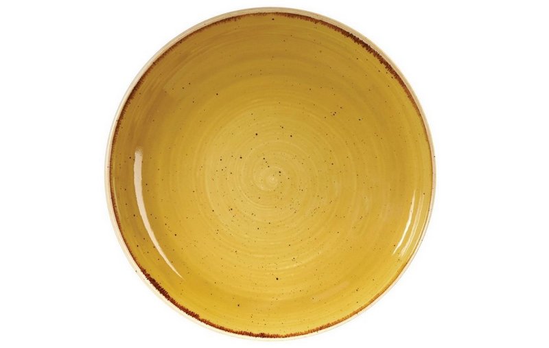 Churchill Stonecast Mustard Yellow Coupe Teller tief 24.8cm 