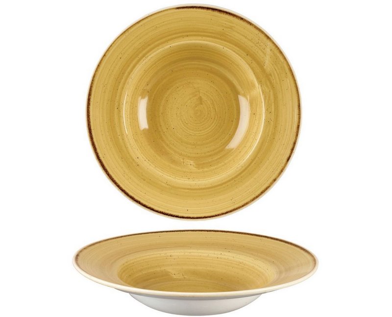 Churchill Stonecast Mustard Yellow Teller tief Fahne 28cm 