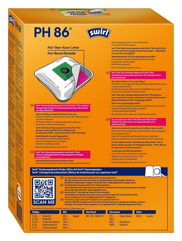 SWIRL Staubsäcke PH86 NeutralizAir 