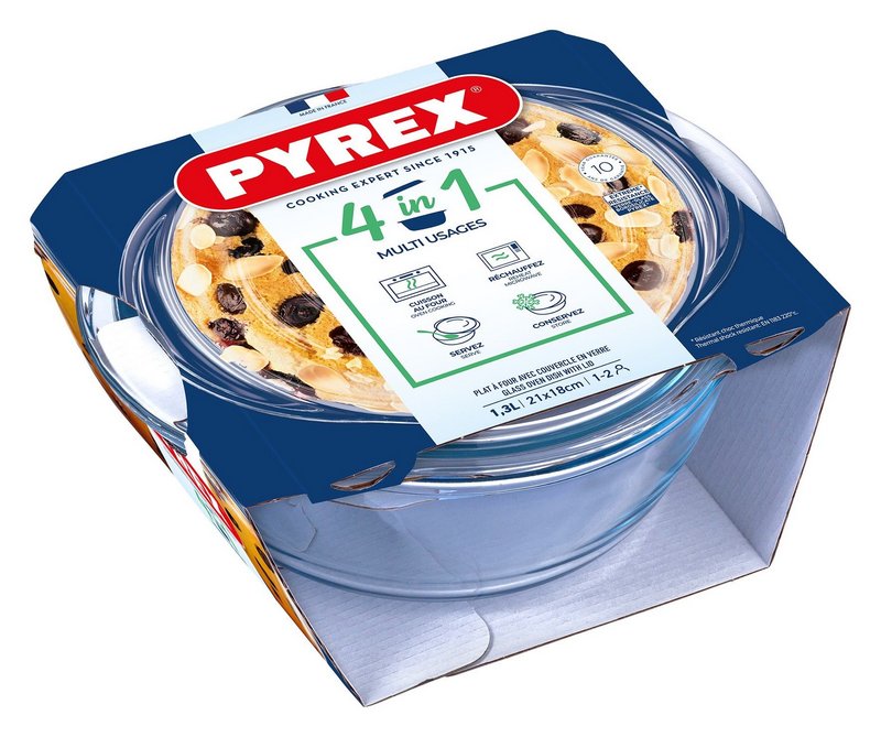 PYREX Kasserolle mit Deckel rund 1.3 l 