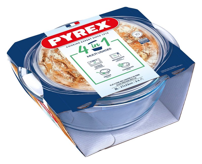 PYREX Kasserolle mit Deckel rund 3 l 