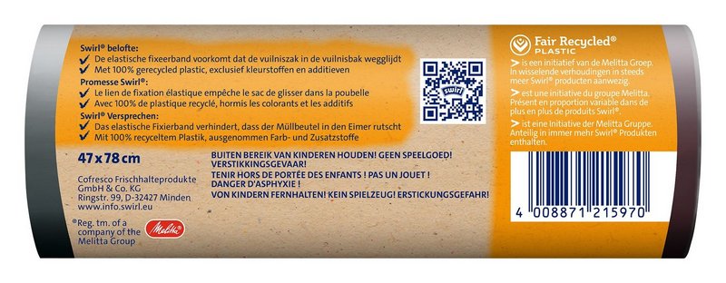 SWIRL Abfallsäcke Elastik Band 30 l extra lang 