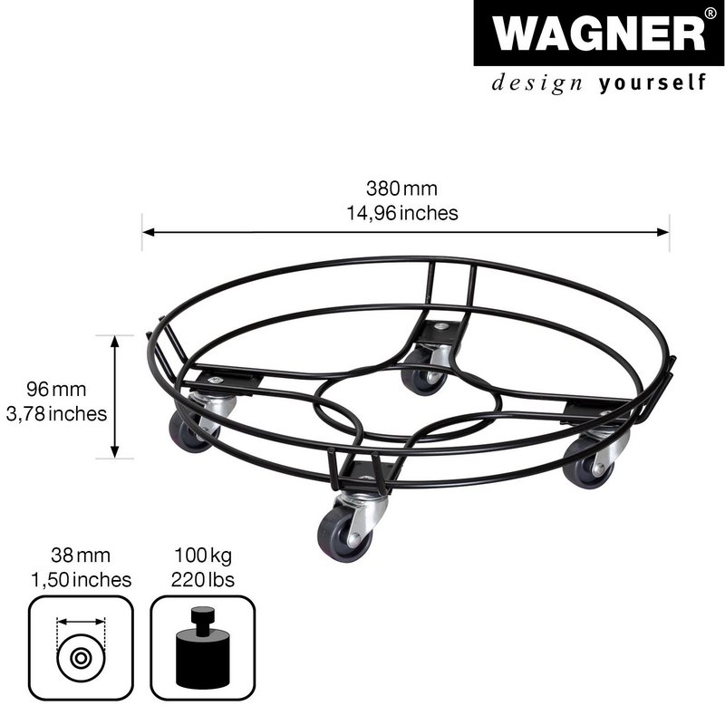WAGNER Pflanzenroller Black Edition 38 cm 