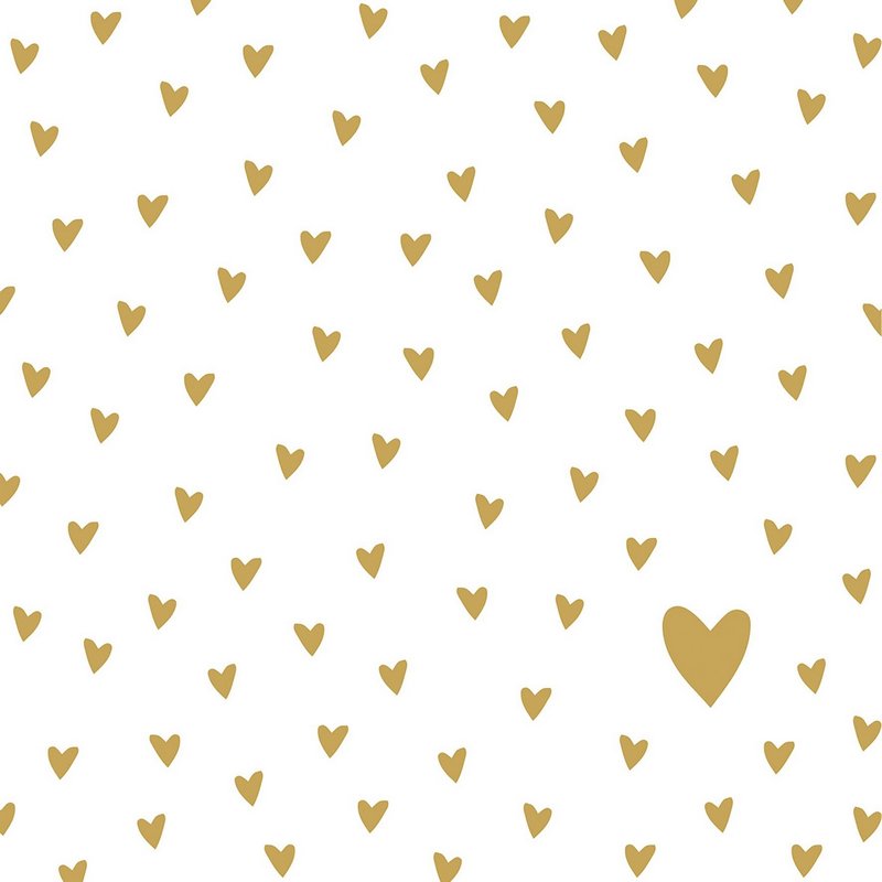 PPD Servietten Little Hearts gold 