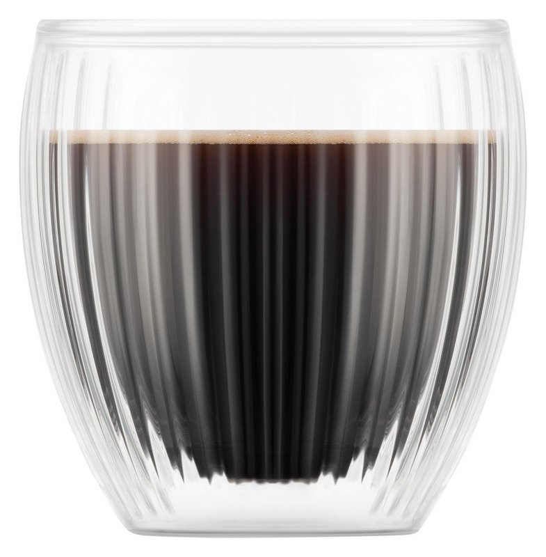 BODUM Trinkglas Pavina doppelwandig geriffelt 2 Stück 0.2 l 