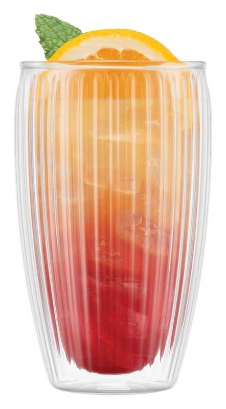 BODUM Trinkglas Pavina doppelwandig geriffelt 2 Stück 0.45 l 