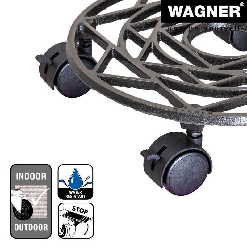 WAGNER Rolluntersetzer 285 mm antik design Gusseisen nickel-matt 