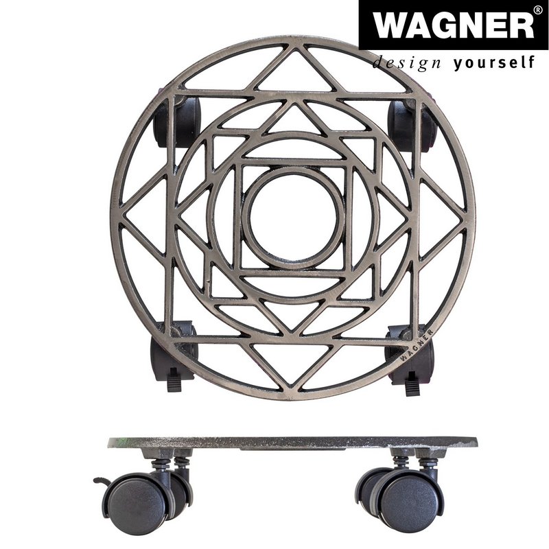 WAGNER Rolluntersetzer 285 mm antik design Gusseisen nickel-matt 