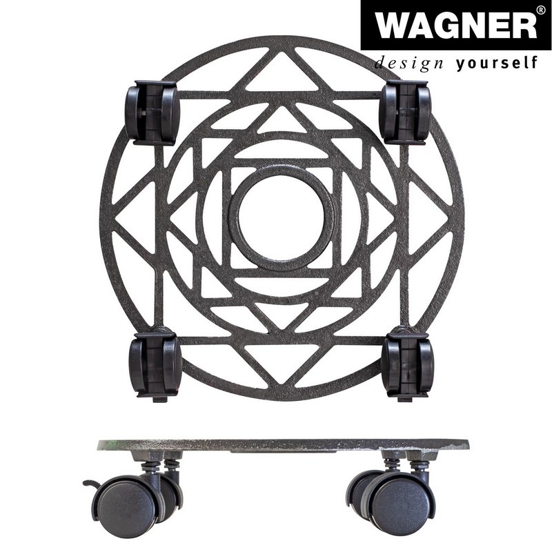 WAGNER Rolluntersetzer 285 mm antik design Gusseisen nickel-matt 