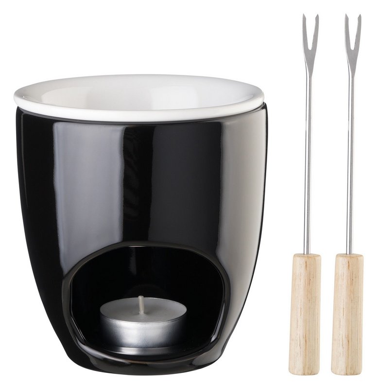 EVA Schoko-Fondue-Set 5-teilig schwarz-weiss 